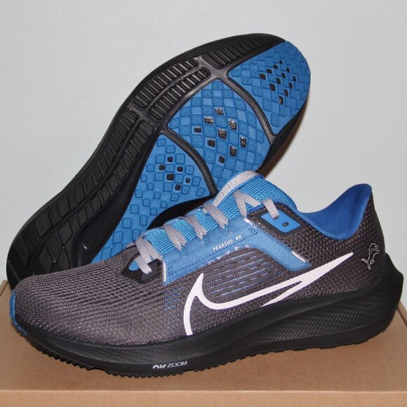 Nike Air Zoom Pegasus 40 Detroit Lions Mens 8 Black - Picture 1 of 6